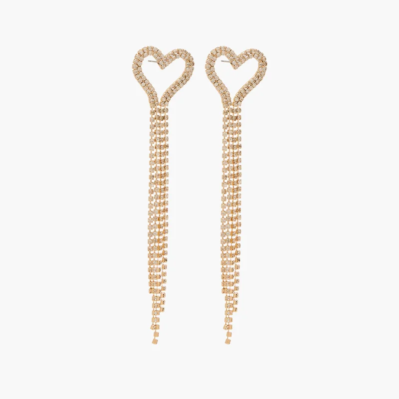LIFESTYLE Metallic Heart Dangler Earrings for Women